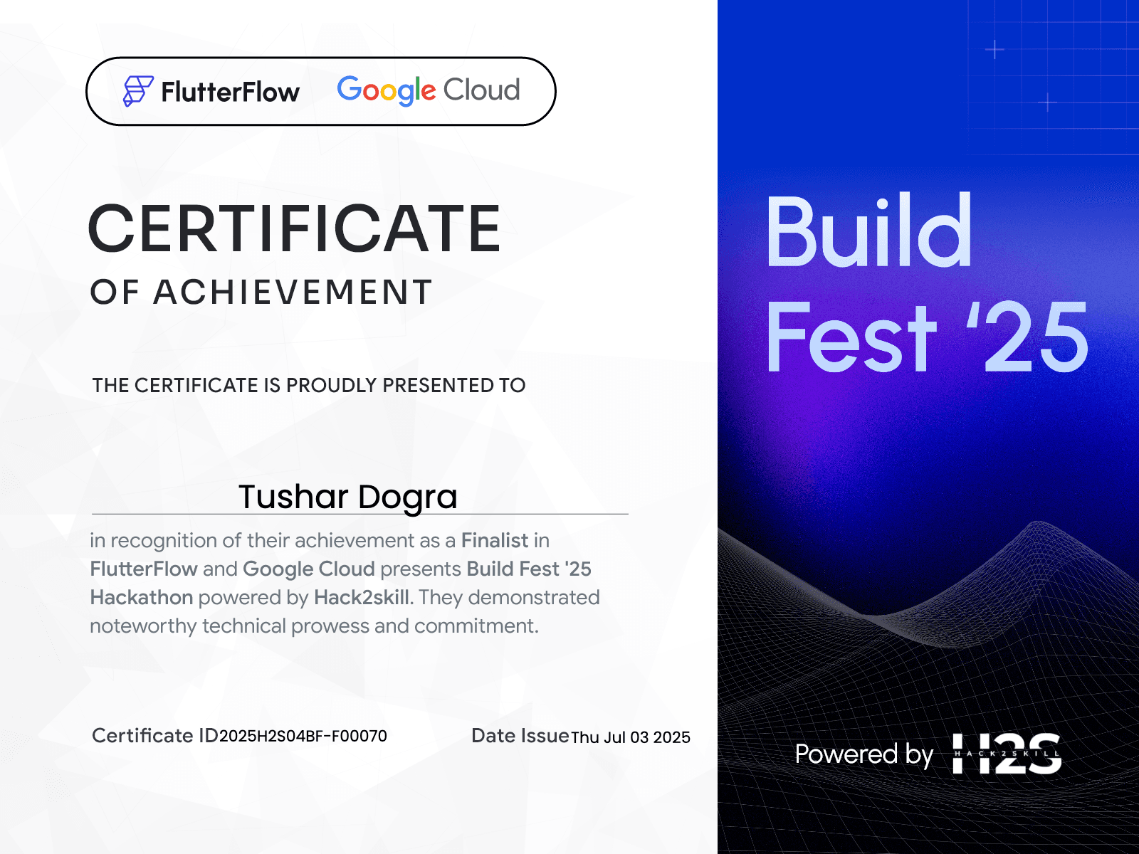 Build Fest '25 Hackathon Finalist